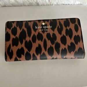 Kate Spade Black and Brown Leopard Print Wallet
